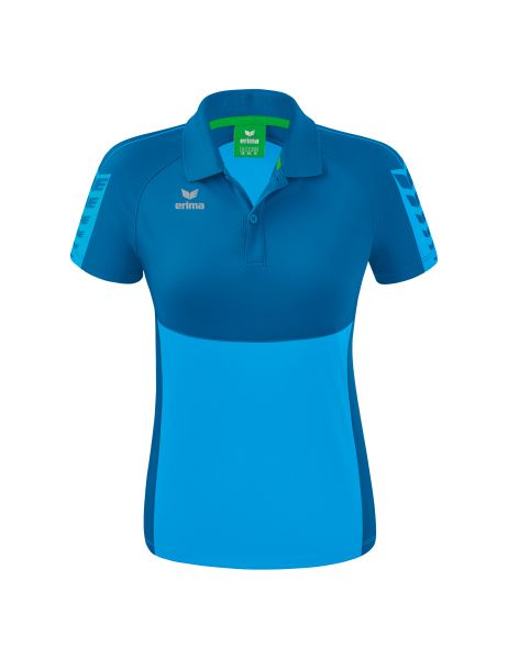 Erima Six Wings Poloshirt Damen curacao/mykonos, Größe: 34