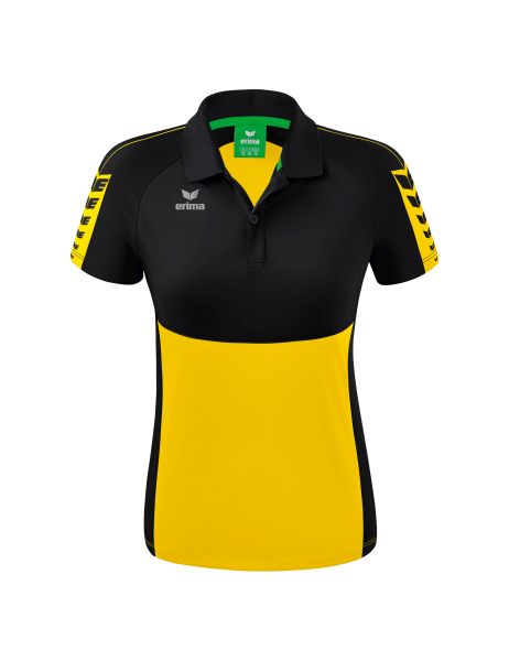 Erima Six Wings Poloshirt Damen gelb/schwarz, Größe: 34