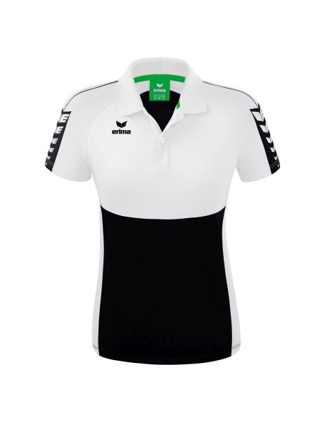 Erima Six Wings Poloshirt Damen schwarz/weiß, Größe: 34