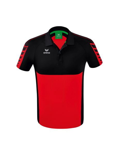 Erima Six Wings Poloshirt Erwachsene rot/schwarz, Größe: S