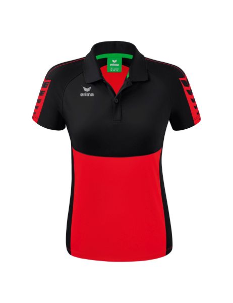 Erima Six Wings Poloshirt Damen rot/schwarz, Größe: 34
