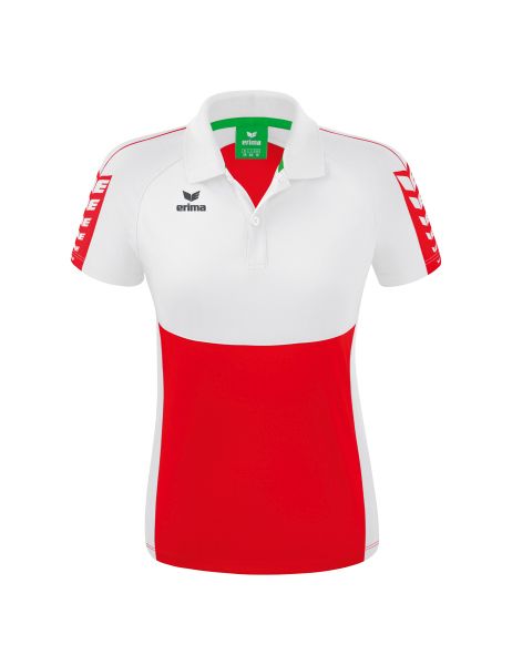 Erima Six Wings Poloshirt Damen rot/weiß, Größe: 34