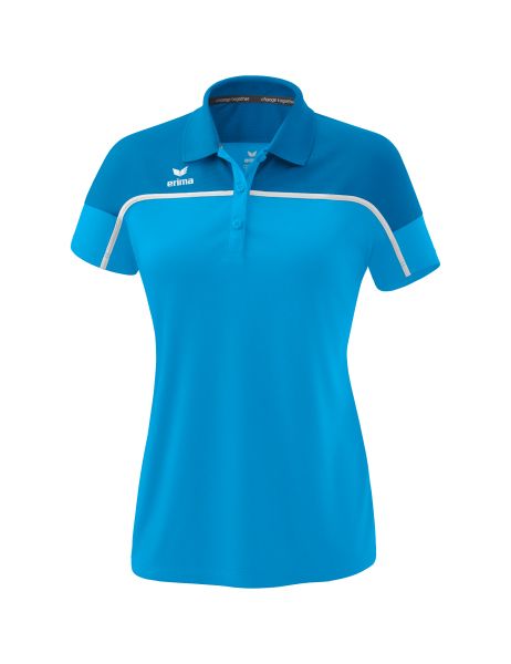 Erima CHANGE by erima Poloshirt Damen curacao/mykonos/weiß, Größe: 34