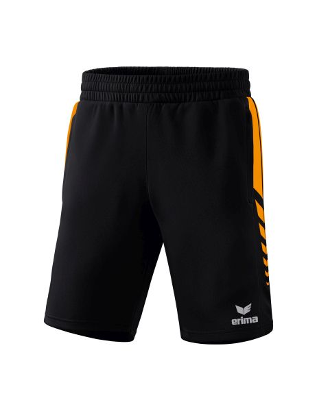 Erima Six Wings Worker Shorts Kinder schwarz/new orange, Größe: 116