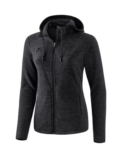 Erima Fleecejacke Damen schwarz melange, Größe: 34