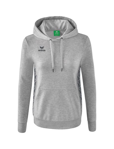 Erima Essential Team Kapuzensweat Damen hellgrau melange/slate grey, Größe: 34