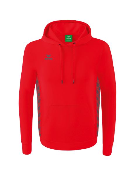 Erima Essential Team Kapuzensweat Kinder rot/slate grey, Größe: 128