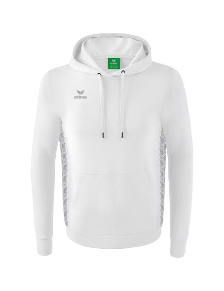 Erima Essential Team Kapuzensweat Kinder weiß/monument grey, Größe: 128