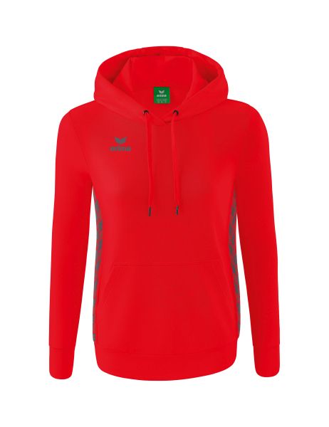 Erima Essential Team Kapuzensweat Damen rot/slate grey, Größe: 34