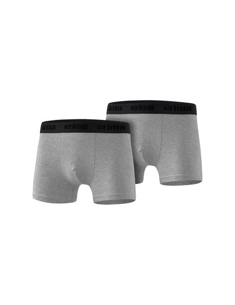 Erima 2-Pack Boxershorts grau melange, Größe: S