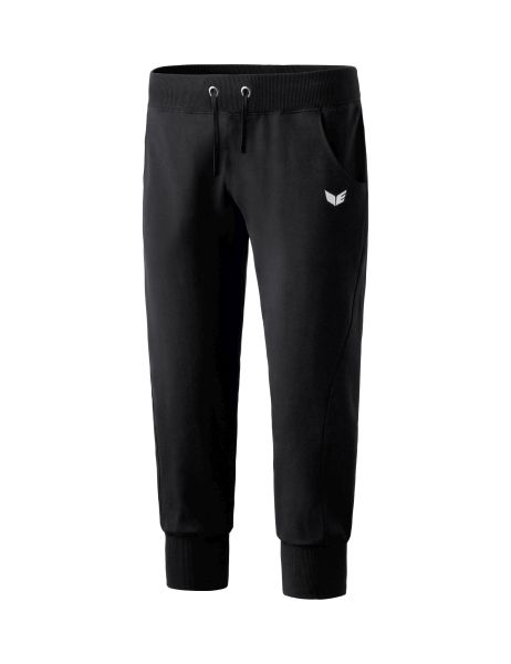 Erima 3/4 Sweathose mit Bündchen Damen schwarz, Größe: 34