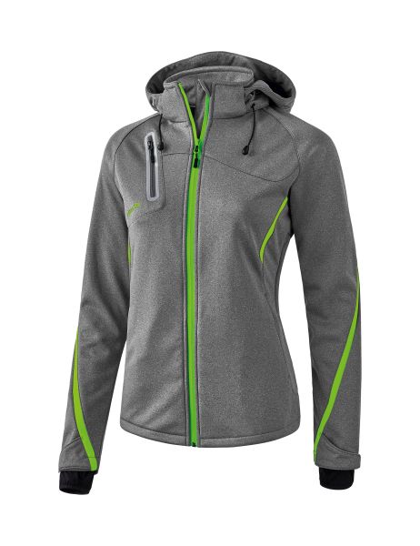 Erima Softshelljacke Function Damen grau melange/green gecko