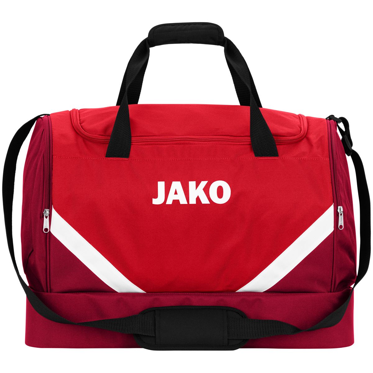 JAKO Sporttasche Iconic mit Bodenfach, Farbe: rot/weinrot, Größe: S (ca. 30 Liter)
