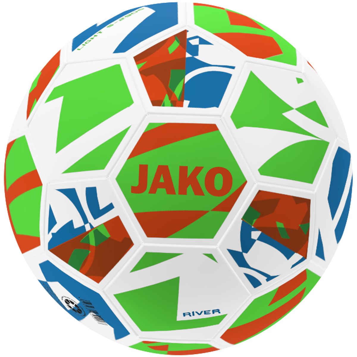 JAKO Lightball River 32 Panel, MS, Farbe: weiß/neongrün/neonorange, 350g, Größe: 5