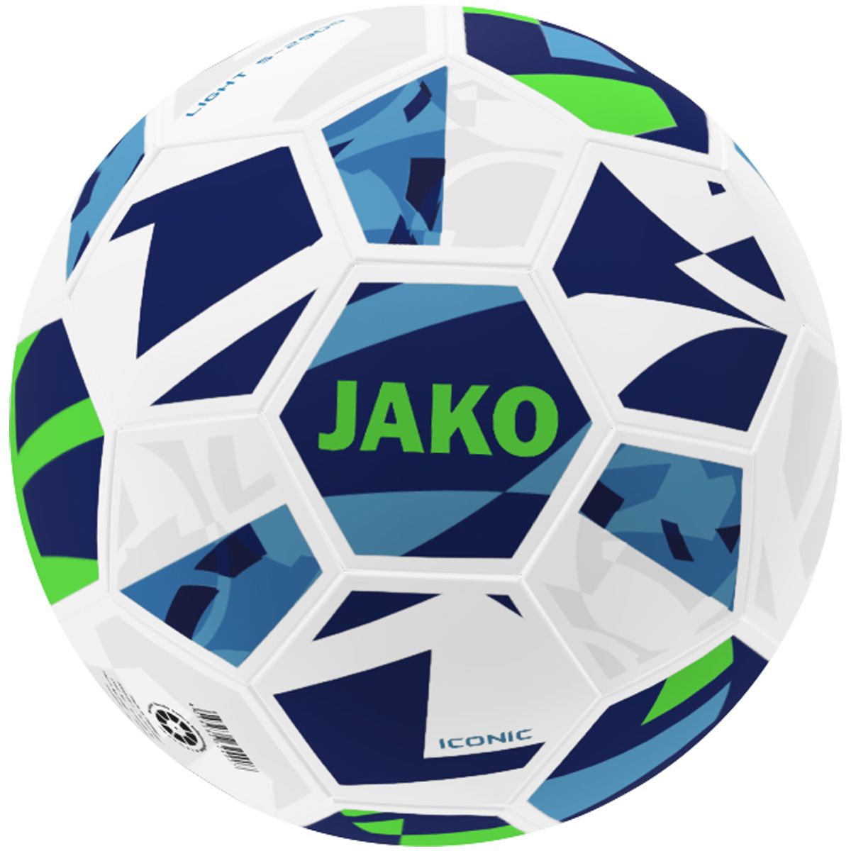 JAKO Lightball Iconic 32 Panel, Hybrid, Farbe: weiß/navy/neongrün, 350g, Größe: 5