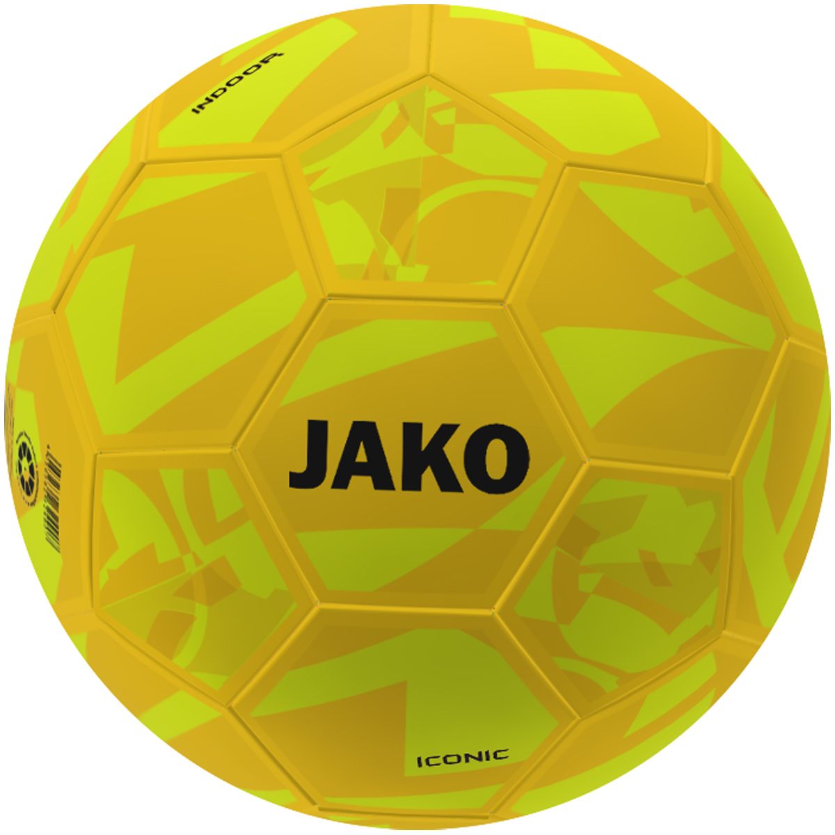 JAKO Indoorball Iconic 32 Panel, HS, Farbe: neongelb/gelb/schwarz, Größe: 4