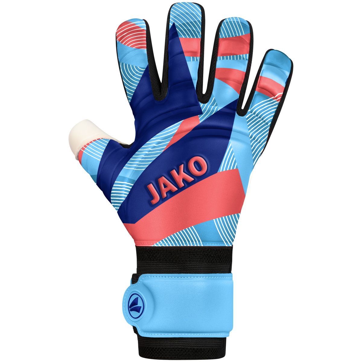JAKO TW-Handschuh River Supersoft NC, Farbe: skyblue/coral/navy, Größe: 7