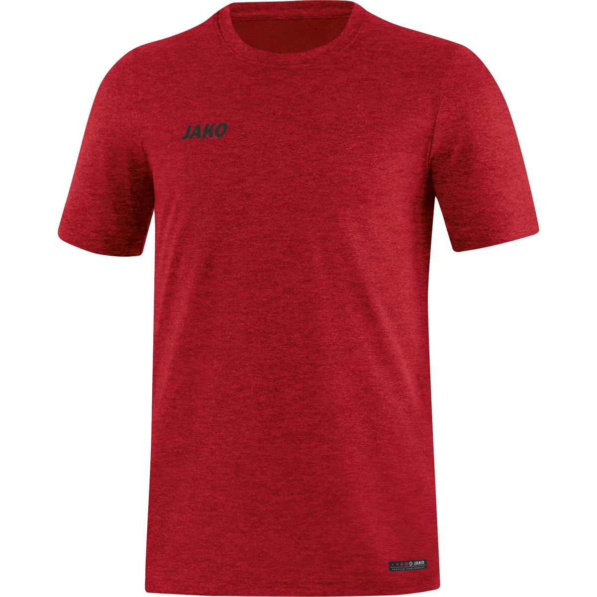 JAKO T-Shirt Premium Basics, Farbe: rot meliert, Größe: 34