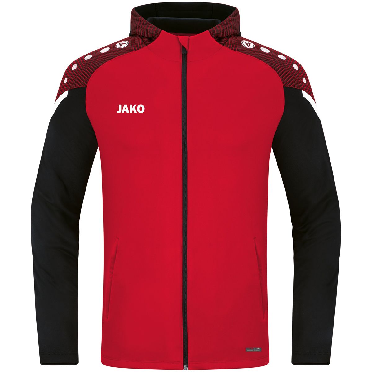 JAKO Kapuzenjacke Performance, Farbe: rot/schwarz, Größe: 128