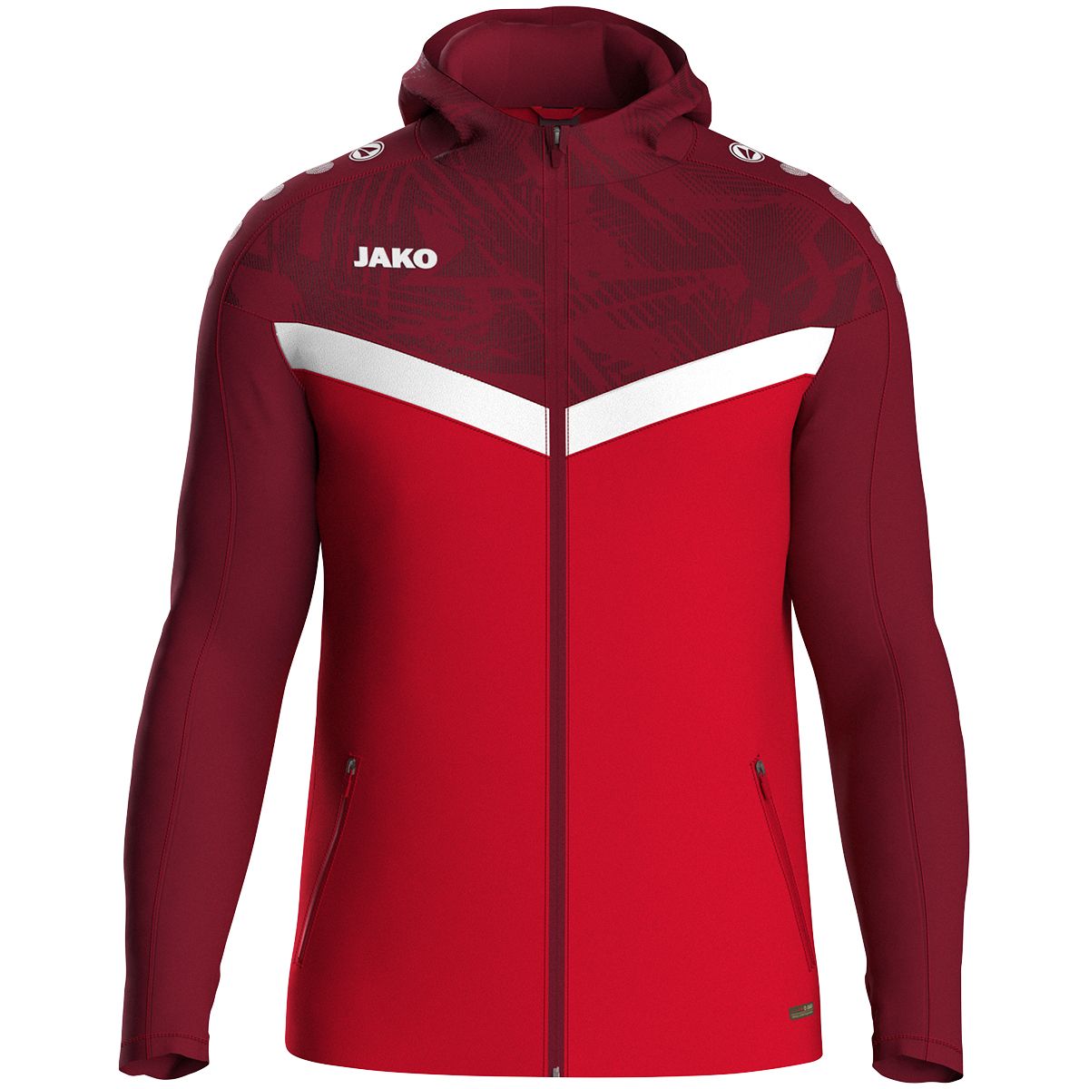 JAKO Kapuzenjacke Iconic , Farbe: rot/weinrot, Größe: L