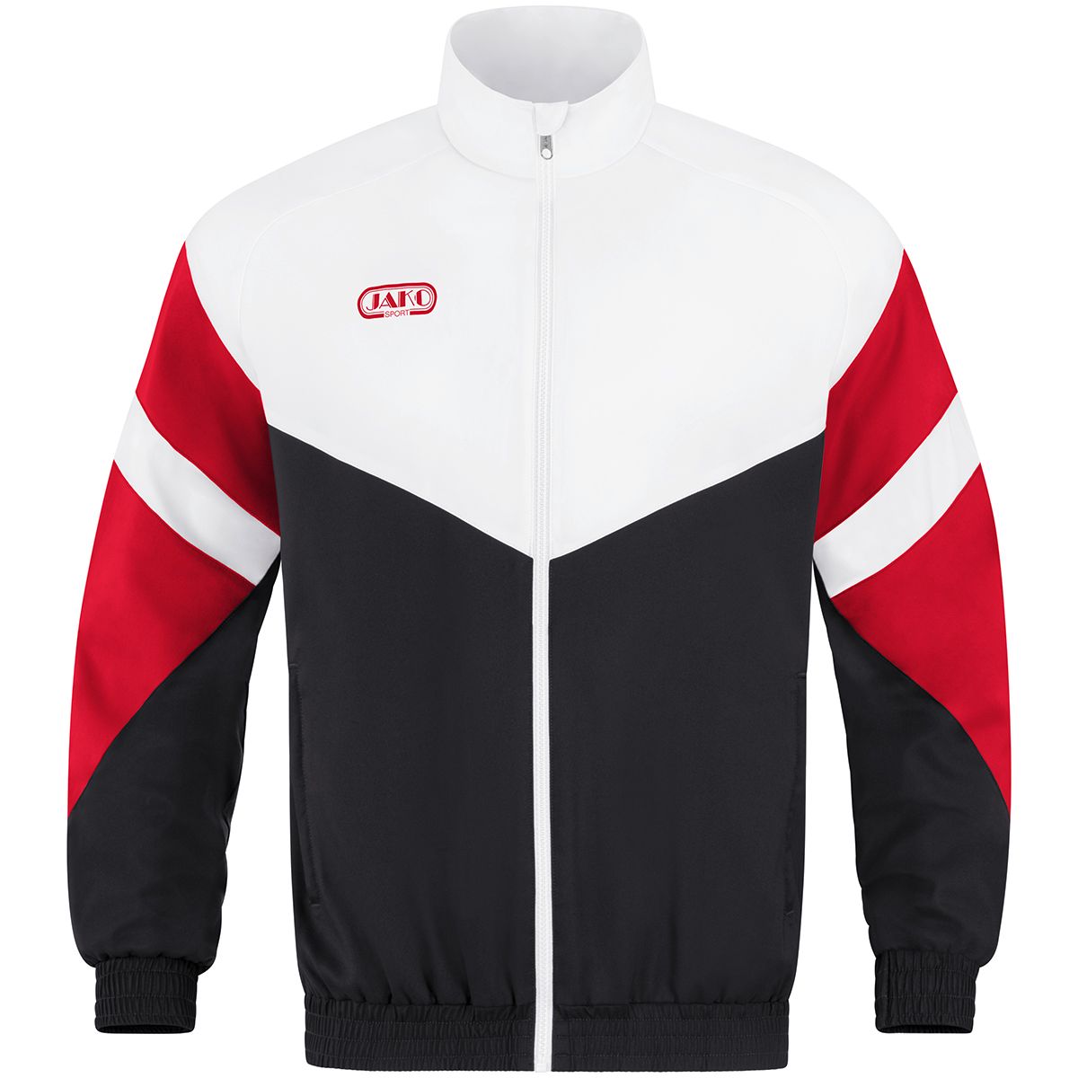 JAKO Freizeitjacke Retro, Farbe: schwarz/weiß/rot, Größe: S