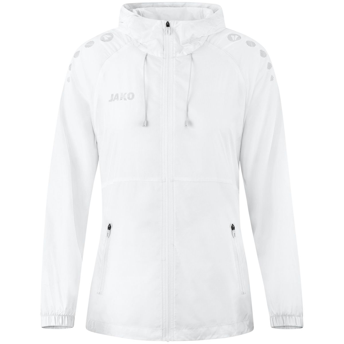 JAKO Lightweightjacke Flow Damen, Farbe: weiß, Größe: S (34/36)