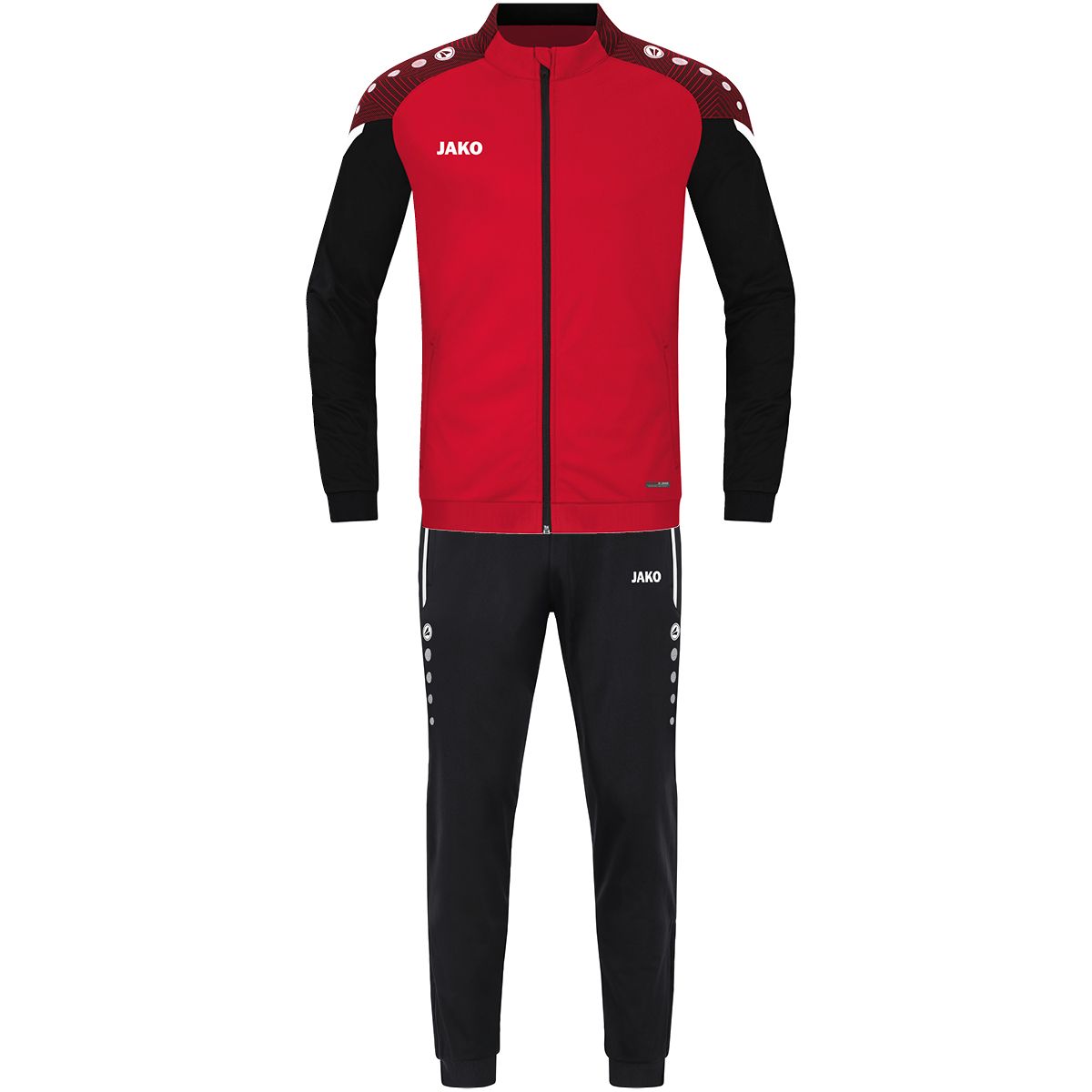 JAKO Trainingsanzug Polyester Performance, Farbe: rot/schwarz, Größe: 116