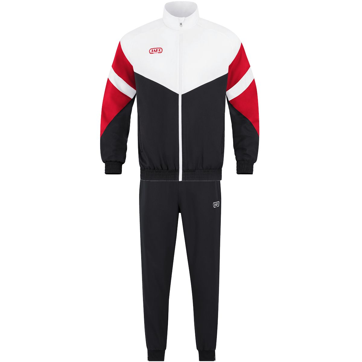 JAKO Freizeitanzug Retro, Farbe: schwarz/weiß/rot, Größe: S