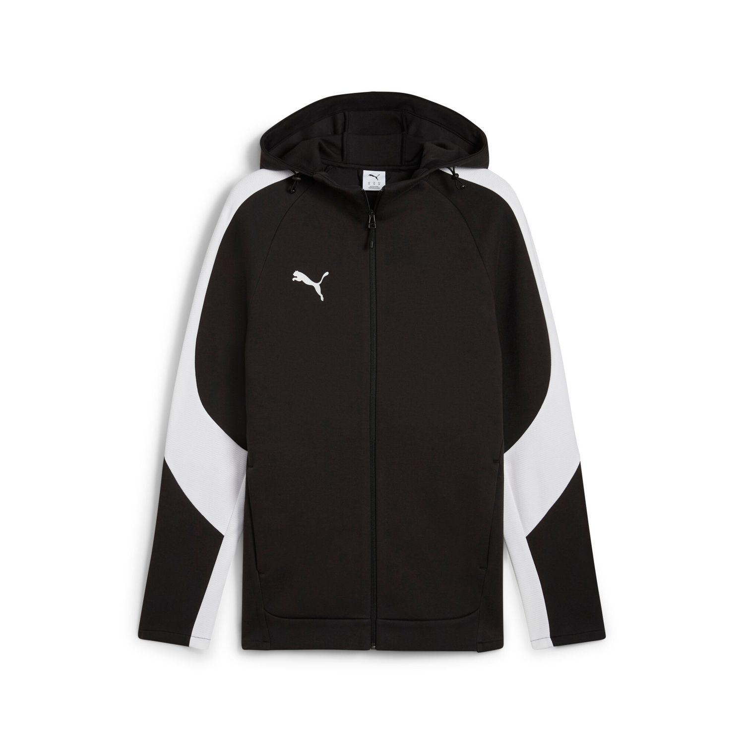 PUMA teamEVOSTRIPE Hooded Jacket Herren Football - PUMA Black-PUMA Silver-PUMA White, M, Größe: M, Farbe: PUMA Black-PUMA Silver-PUMA White