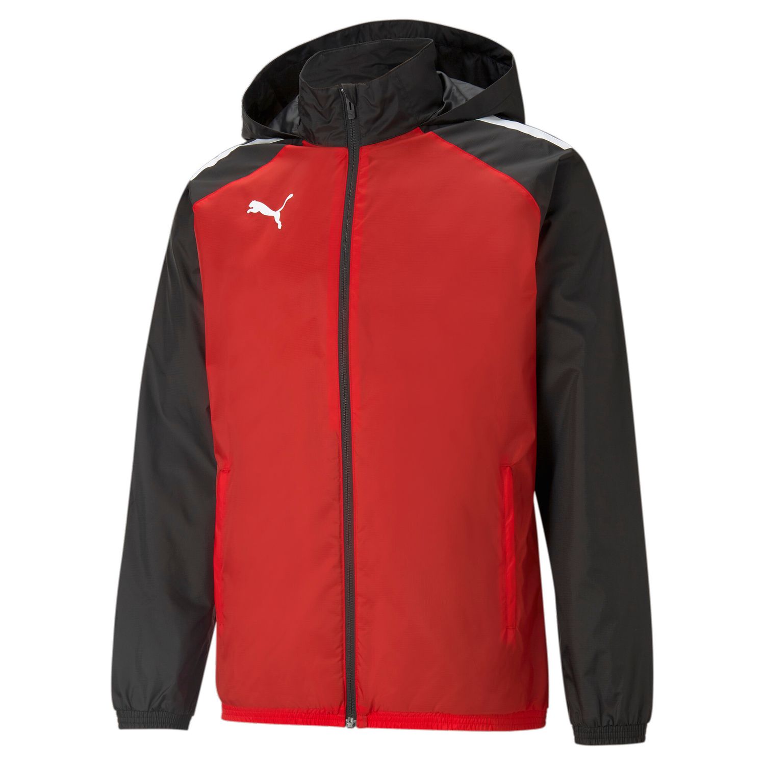 PUMA teamLIGA All Weather Jacket Herren Football - Puma Red-Puma Black, Farbe: Puma Red-Puma Black