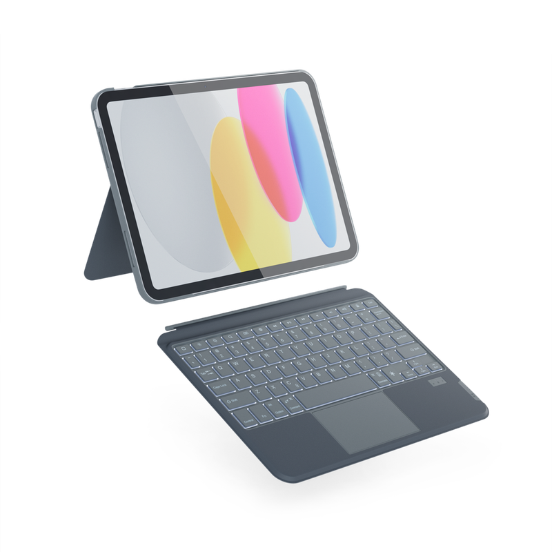 Epico Backlit Keyboard Case for iPad 10,9&quot; (2022) - german/grey