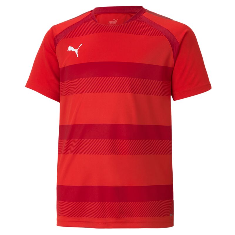 PUMA teamVISION Jersey Jr  Football - Puma Red-Chili Pepper-Puma White