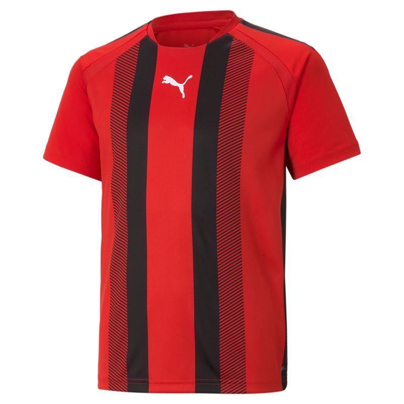 PUMA teamLIGA Striped Jersey Jr  Football - Puma Red-Puma Black-Puma White