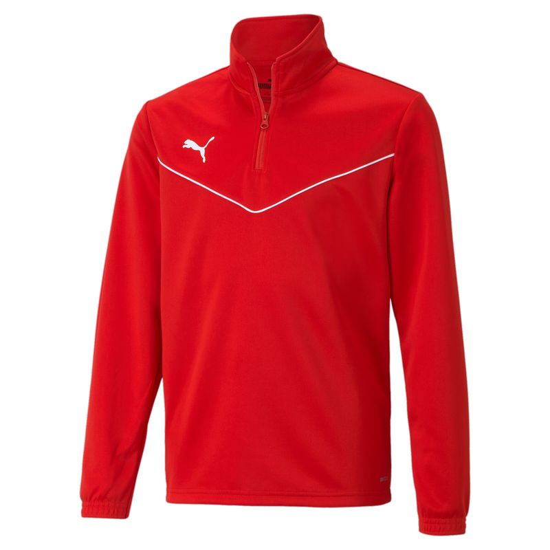 PUMA teamRISE 1/4 Zip Top Jr  Football - PUMA Red-PUMA White