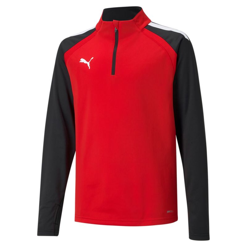 PUMA teamLIGA 1/4 Zip Top Jr  Football - Puma Red-Puma Black