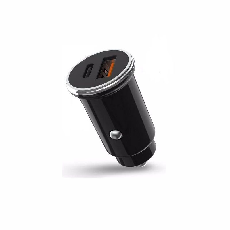 XO Car Charger CC25 Duo USB-A / USB-C, Farbe: Weiss, Modell: USB-A / USB-C