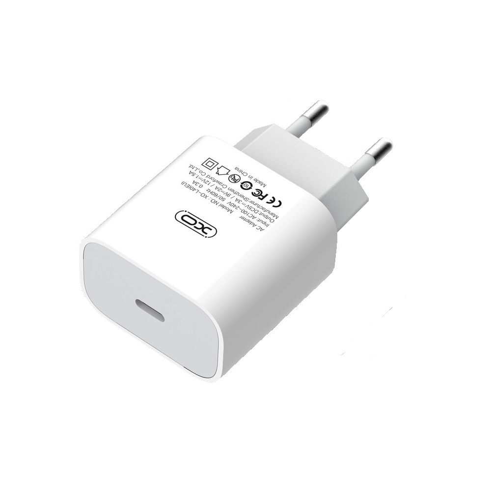 XO Wall Charger L40 PD 18W USB-C, Farbe: Weiss, Modell: USB-C