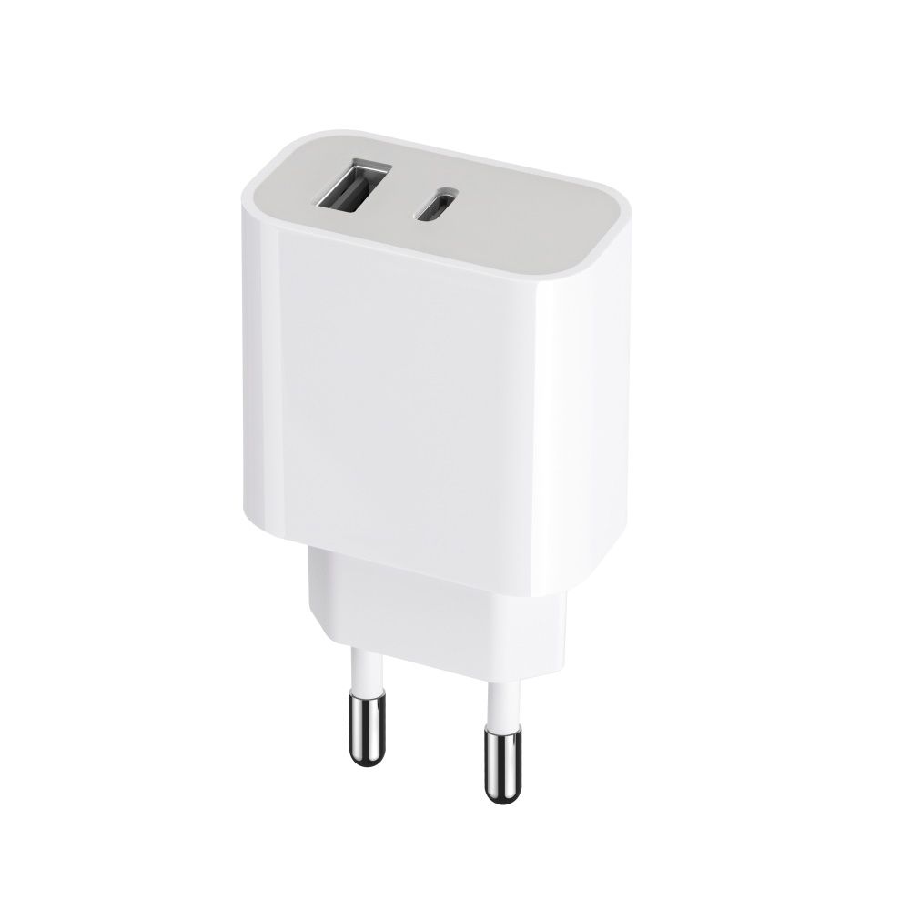 Maxlife Wall Charger PD 20W Duo USB-A / USB-C, Farbe: Weiss, Modell: USB-A / USB-C