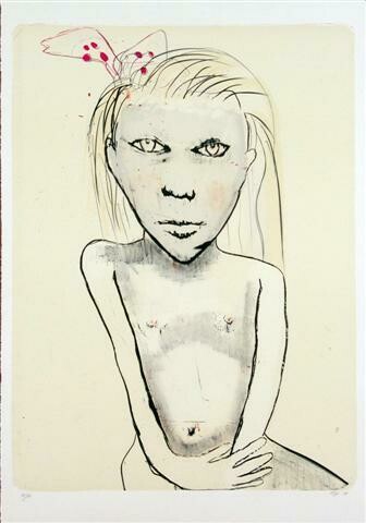 Girl with Bow - Lithograph Girl with Bow - Lithograph