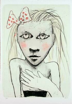 Girl with Hand - Lithograph Girl with Hand - Lithograph