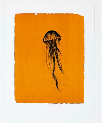 Jellyfish (Orange) - Lithograph