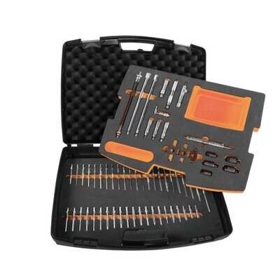 SET COMPLETO DI ADATTATORI PER LA VERIFICA COMPRESSIONE MOTORI BENZINA E DISIEL CON TESTER 1464T/N