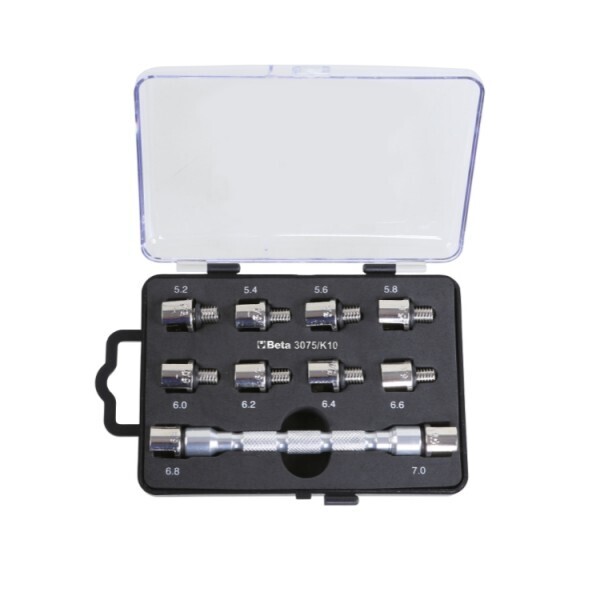 SET CHIAVE UNIVERSALE A TESTINA INTERCAMBIABILE E 10 INSERTI, PER SERRAGGIO RAGGI RUOTE