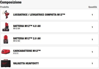LUCIDATRICE ROTATIVA 12V CON 1 BATTERIA DA 4 Ah, 1 BATTERIA DA 2 Ah, CARICABATTERIA