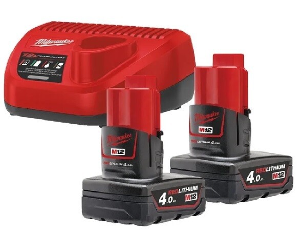 ENERGY KIT M12 CON 2 BATTERIE 4.0 Ah, 1 CARICABATTERIE