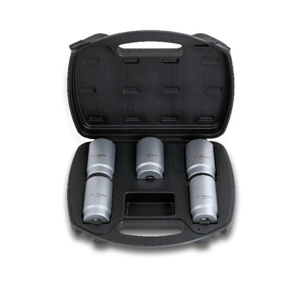 SERIE DI 5 CHIAVI A BUSSOLA PER SERRAGGIO DADO MOZZO IN VALIGETTA DI PLASTICA