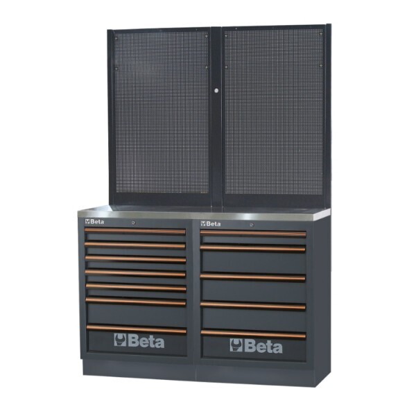 ARREDO BANCHI 1,3MT PIANO INOX 2 MODULI