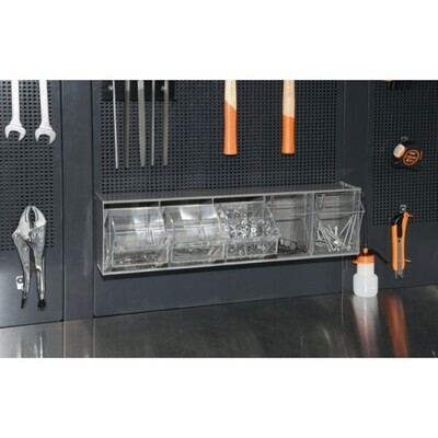 PORTAMINUTERIE A 5 VASCHETTE IN MATERIALE PLASTICO PER PANNELLO ARREDO OFFICINA C45PRO
