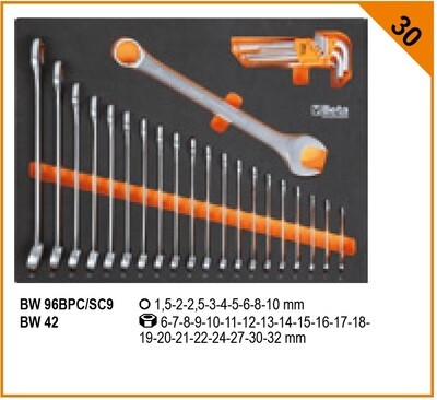 ASSORTIMENTO 268 UTENSILI PER CASSETTIERA ARREDO OFFICINA C45PRO IN TERMOFORMATO