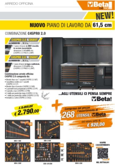 ARREDO 3MT PIANO INOX 3 MODULI + ARMADIO + ASSORTIMENTO 268 UTENSILI